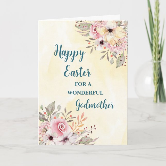 Cartes Pour Fêtes Annuelles Fleurs de printemps Joyeuse mère de Pâques (Devant)