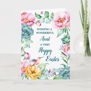 Cartes Pour Fêtes Annuelles Fleurs de printemps Joyeuse Tante de Pâques