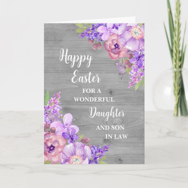 Cartes Pour Fêtes Annuelles Fleurs de printemps Joyeuses Fille de Pâques Fils  (Devant)