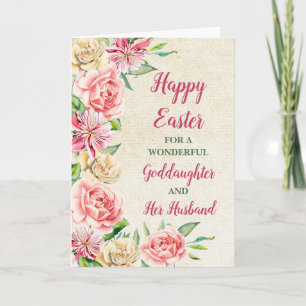 Cartes Pour Fêtes Annuelles Fleurs de printemps Joyeuses filles et maris de Pâ
