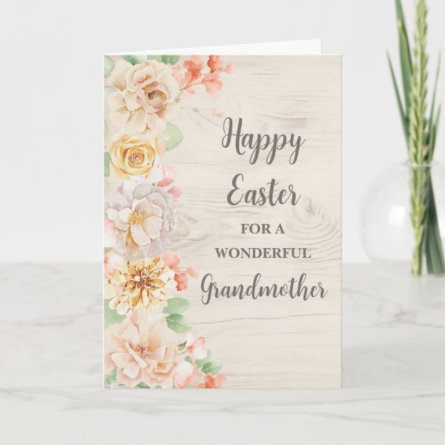 Cartes Pour Fêtes Annuelles Fleurs de printemps Joyeuses grand-mère de Pâques (Devant)
