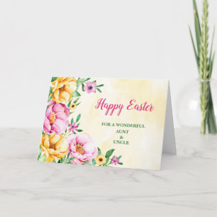 Cartes Pour Fêtes Annuelles Fleurs de printemps Joyeuses Tante de Pâques et On