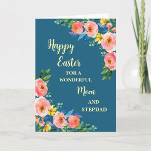 Cartes Pour Fêtes Annuelles Fleurs de printemps Joyeux Pâques maman et Stepdad