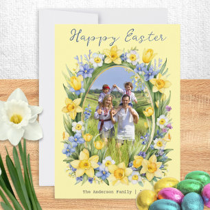 Cartes Pour Fêtes Annuelles Fleurs de printemps personnalisées de Pâques avec
