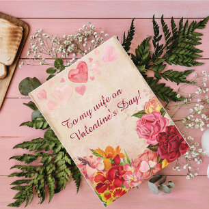 Cartes Pour Fêtes Annuelles Fleurs de Steampunk victorienne Coeurs Saint-Valen