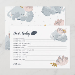 Cartes Pour Fêtes Annuelles Fleurs d'éléphant Whimiscal souhaits pour bébé