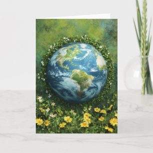 Cartes Pour Fêtes Annuelles Fleurs d'herbe de la planète Terre