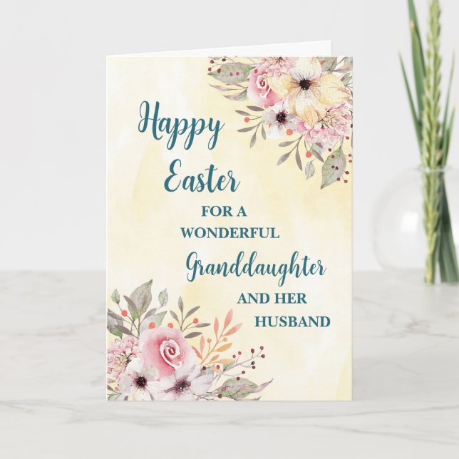 Cartes Pour Fêtes Annuelles Fleurs du printemps Joyeux marié de Pâques (Devant)