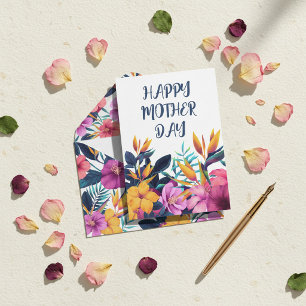 Cartes Pour Fêtes Annuelles Fleurs Élégantes Bonne Fête des Mères Personnalisé