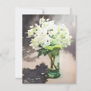 Cartes Pour Fêtes Annuelles Fleurs En Verre Clair En Aquarelles