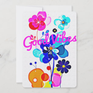 Cartes Pour Fêtes Annuelles Fleurs Fluides Abstraites Vibrantes Événement de P