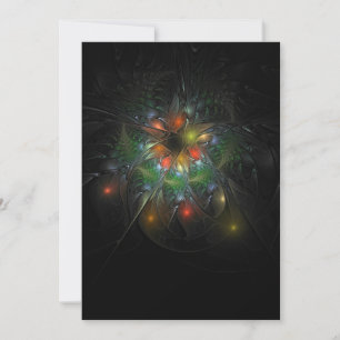 Cartes Pour Fêtes Annuelles Fleurs imaginaires fractales douces et tendres