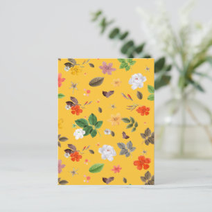 Cartes Pour Fêtes Annuelles Fleurs jaunes et roses blanches 10
