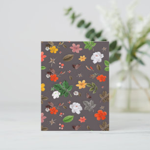 Cartes Pour Fêtes Annuelles Fleurs jaunes et roses blanches 26