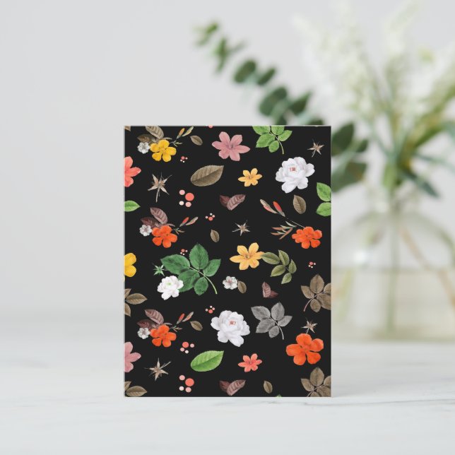 Cartes Pour Fêtes Annuelles Fleurs jaunes et roses blanches 8 (Debout devant)