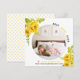 Cartes Pour Fêtes Annuelles Fleurs Jaunes Meilleure Maman Jamais Mère photo Fê