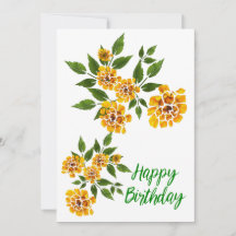 Fleurs Jaunes Salutations d'anniversaire