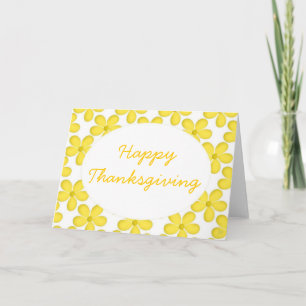 Cartes Pour Fêtes Annuelles Fleurs peintes Jaunes-Action de grâce