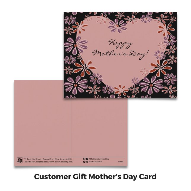Cartes Pour Fêtes Annuelles Fleurs Promotionnelles Bonne Fête des Mères (Promotional Floral Happy Mother's Day Holiday Postcard - Customer Gift)