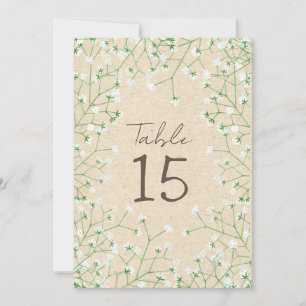 Cartes Pour Fêtes Annuelles Fleurs respiratoires du bébé Mariage rustique Numé