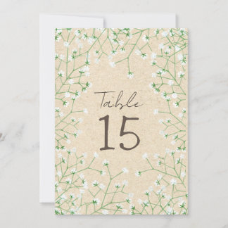 Cartes Pour Fêtes Annuelles Fleurs respiratoires du bébé Mariage rustique Numé