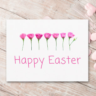 Cartes Pour Fêtes Annuelles Fleurs Roses Minimes Joyeuses Pâques Printemps Mod