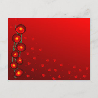 Cartes Pour Fêtes Annuelles Fleurs rouges de Valentine avec des coeurs
