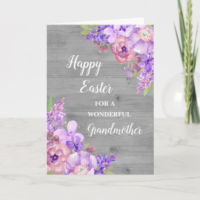 Cartes Pour Fêtes Annuelles Fleurs rustiques Bonne grand-mère de Pâques (Devant)