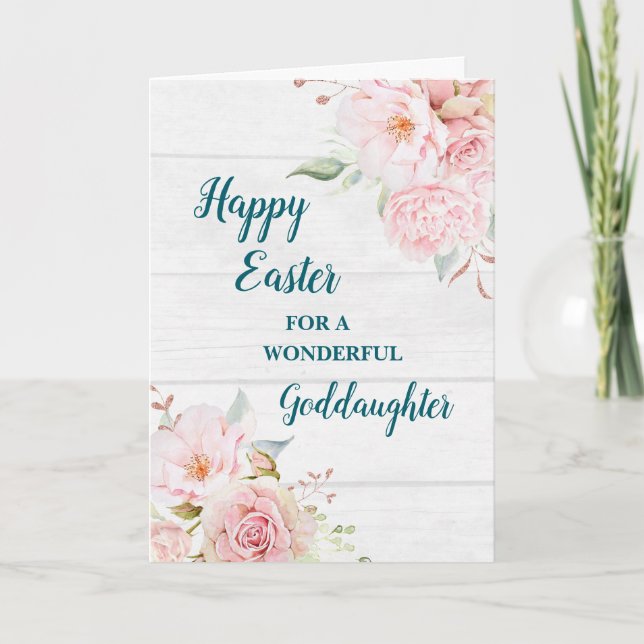 Cartes Pour Fêtes Annuelles Fleurs rustiques Joyeuse fille de Pâques (Devant)