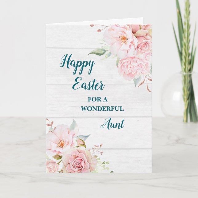 Cartes Pour Fêtes Annuelles Fleurs rustiques Joyeuse Tante de Pâques (Devant)