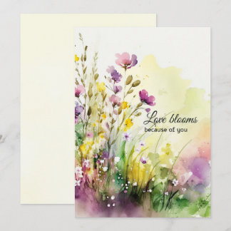 Cartes Pour Fêtes Annuelles Fleurs sauvages aquarelle Fête des Mères Violet Ja