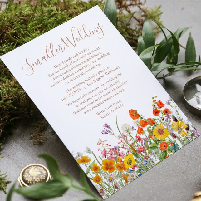 Cartes Pour Fêtes Annuelles Fleurs sauvages Changement de plan pour les petits (Créateur téléchargé)