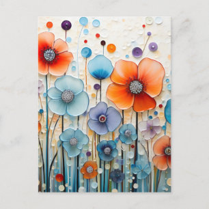 Cartes Pour Fêtes Annuelles Fleurs sauvages de prairie en fleurs enchantés