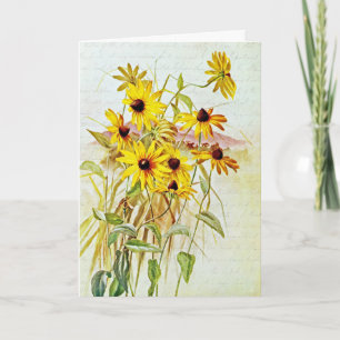 Cartes Pour Fêtes Annuelles Fleurs sauvages vintage à œil noir Susan