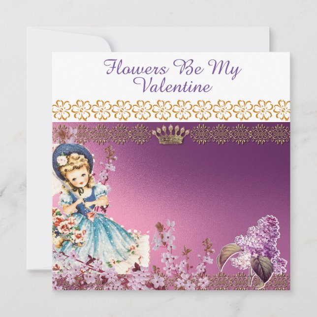 Cartes Pour Fêtes Annuelles Fleurs Sois Ma Valentine Violet Lilac Chère fille (Devant)