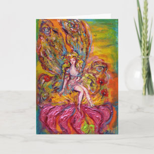 Cartes Pour Fêtes Annuelles FLEURS SUR L'imaginaire ROSE IRIS