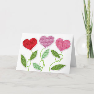 Cartes Pour Fêtes Annuelles Fleurs tricotées de Valentine