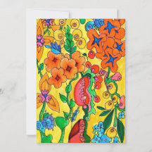 Fleurs tropicales Abstraites aquarelle en couleur 