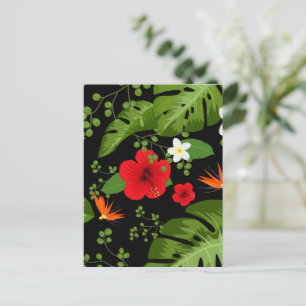 Cartes Pour Fêtes Annuelles Fleurs tropicales Arrière - plan 4
