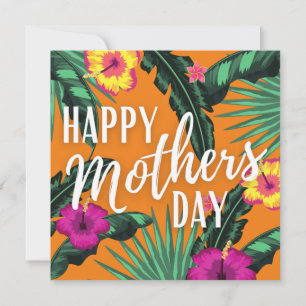 Cartes Pour Fêtes Annuelles Fleurs tropicales brillantes Bonne Fête des mères