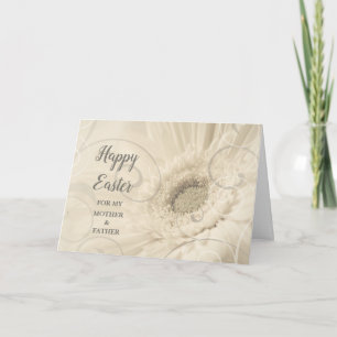 Cartes Pour Fêtes Annuelles Fleurs vintages Joyeuses Pâques Mère et Père