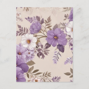 Cartes Pour Fêtes Annuelles Fleurs violettes