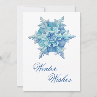 Cartes Pour Fêtes Annuelles Flocon de neige aquarelle