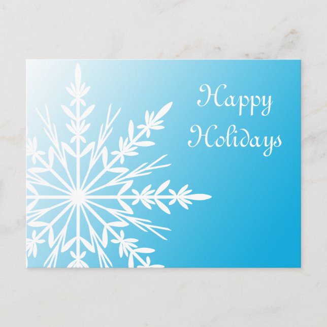 Cartes Pour Fêtes Annuelles Flocon de neige blanc en Turquoise Business Joyeux (Devant)