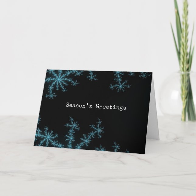 Cartes Pour Fêtes Annuelles Flocon de neige bleu Abstact, Bonnes Fêtes (Devant)