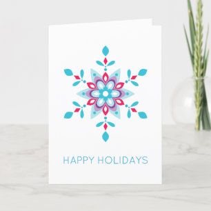 Cartes Pour Fêtes Annuelles Flocon de neige coloré personnalisé heureux