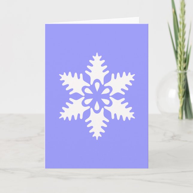 Cartes Pour Fêtes Annuelles Flocon de neige de Noël blanc d'hiver (Devant)