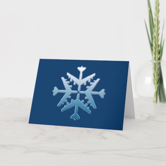 Cartes Pour Fêtes Annuelles Flocon de neige des avions B-52 (Devant)