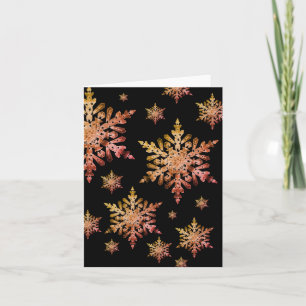 Cartes Pour Fêtes Annuelles Flocon de neige en cuivre sur noir