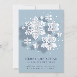 Cartes Pour Fêtes Annuelles Flocon de neige moderne 3D Noël Accueil d'entrepri